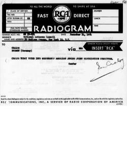 Telegram from Bernard A. Confer to Bremen - JDC