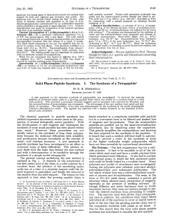 Solid Phase Peptide Synthesis. I. The Synthesis of a Tetrapeptide`