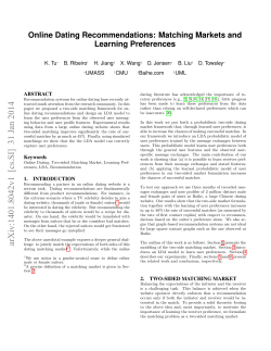 Online Dating Recommendations: Matching Markets and Learning