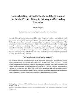 Homeschooling, Virtual Schools, and the Erosion of the Public