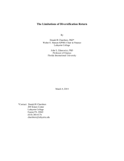 The Limitations of Diversification Return by Chambers and