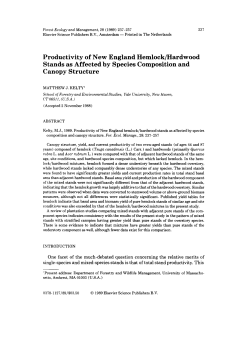 Productivity of New England Hemlock/Hardwood Stands as Affected
