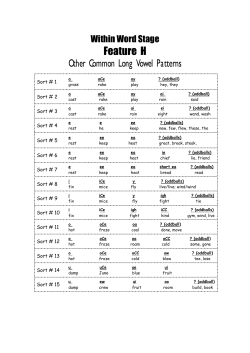 Feature H Other Common Long Vowel Patterns