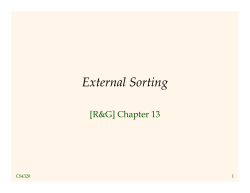 External Sorting - Cornell Computer Science