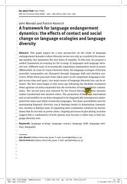 A framework for language endangerment dynamics: the eects of