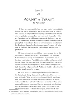 Against a Tyrant