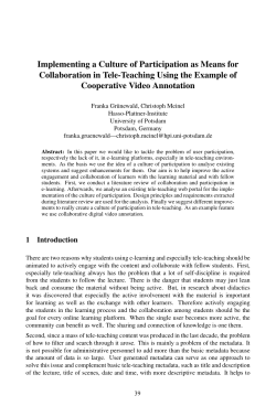 Implementing a Culture of Participation as Means for Collaboration