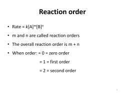 Reaction order - ChemWeb (UCC)