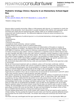 Pediatric Urology Clinics: Dysuria in an Elementary School