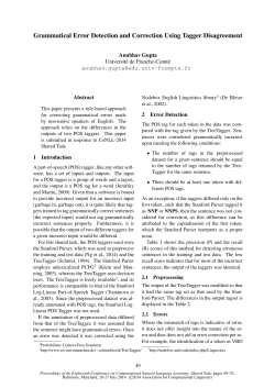 Grammatical Error Detection Using Tagger Disagreement