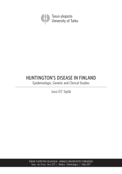 Huntington`s disease in Finland. Epidemiologic, genetic and