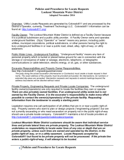 Policies and Procedures for Locate Requests Lookout Mountain
