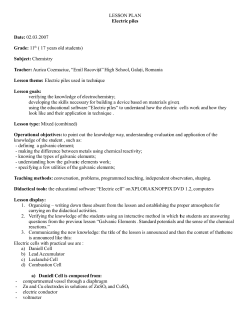 LESSON PLAN Electric piles Date