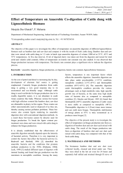 Effect of Temperature on Anaerobic Co