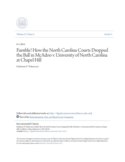 Fumble! How the North Carolina Courts