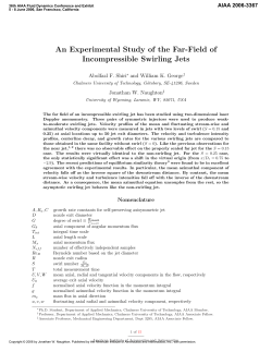 An Experimental Study of the Far Field of an Incompressible Swirling