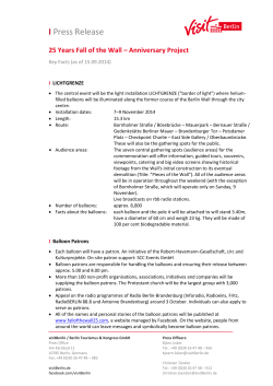 Factsheet: 25 Years Fall of the Wall &ndash; Anniversary Project