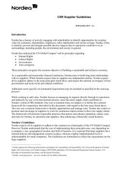 Nordea Supplier Guidelines