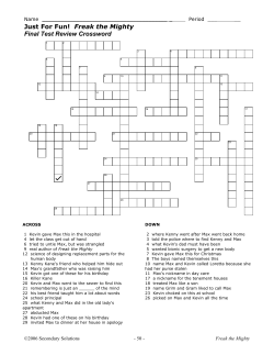 Just For Fun! Freak the Mighty Final Test Review Crossword