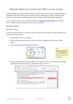 MARKING WORD DOCUMENTS AND PDF FILES ON