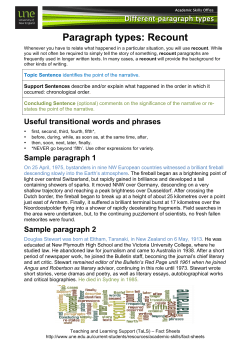 Paragraph types: Recount