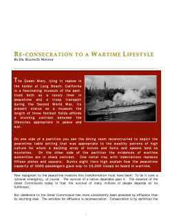re-consecration to a wartime lifestyle