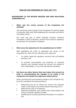 1 FAQS ON THE COMPANIES ACT 2016 (ACT 777