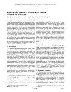 Spatio temporal evolution of the West African monsoon during the