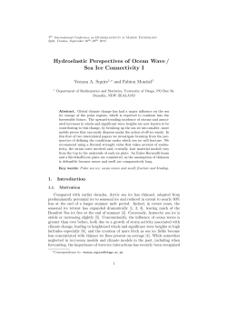 Hydroelastic Perspectives of Ocean Wave / Sea Ice Connectivity I