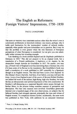 The English as Reformers: Foreign Visitors` Impressions, 1750