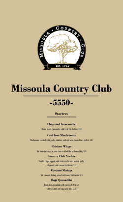 Chicken Wings - Missoula Country Club