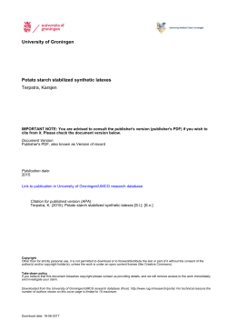 University of Groningen Potato starch stabilized synthetic