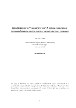 legal responses to `terroristic speech`:acritical evaluation of the law