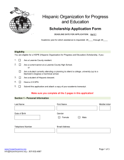 the Scholarship Application Form - HOPE