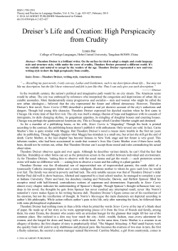 Dreiser`s Life and Creation: High Perspicacity from Crudity