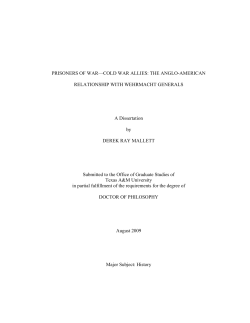 PRISONERS OF WAR—COLD WAR ALLIES: THE