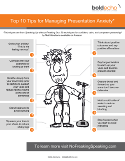 Top 10 Tips for Managing Presentation Anxiety*