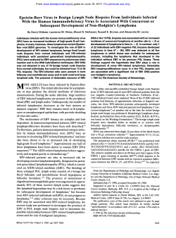 Epstein-Barr Virus in Benign Lymph Node Biopsies
