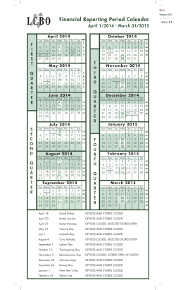 Period Calendar 2014-15 - Doing Business with LCBO