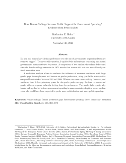 Does Female Suffrage Increase Public Support for Government