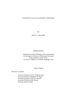 INTERTEXTUALITY IN GOETHE`S &ldquo;WERTHER&rdquo;