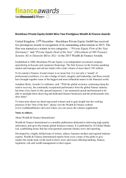 Brockhaus Private Equity GmbH Wins Two Prestigious Wealth