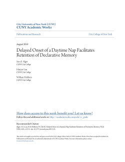 Delayed Onset of a Daytime Nap Facilitates Retention of Declarative