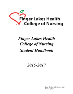 Finger Lakes Health College of Nursing Student Handbook 2015-2017