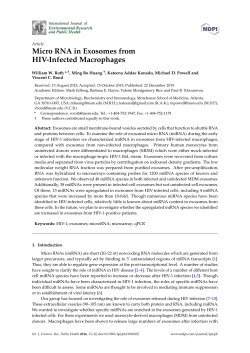 Micro RNA in Exosomes from HIV-Infected Macrophages