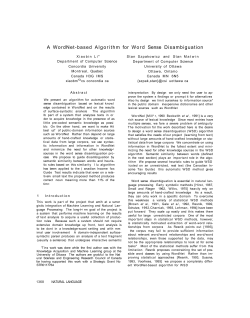 A WordNet-based Algorithm for Word Sense Disambiguation