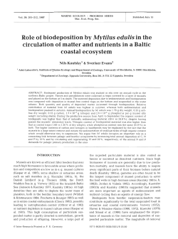 Role of biodeposition by Mytilus edulis in the circulation of matter
