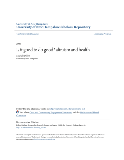 Is it good to do good? altruism and health