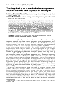Testing fladry as a nonlethal management tool for wolves and