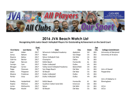 2016 JVA Beach Watch List - Junior Volleyball Association